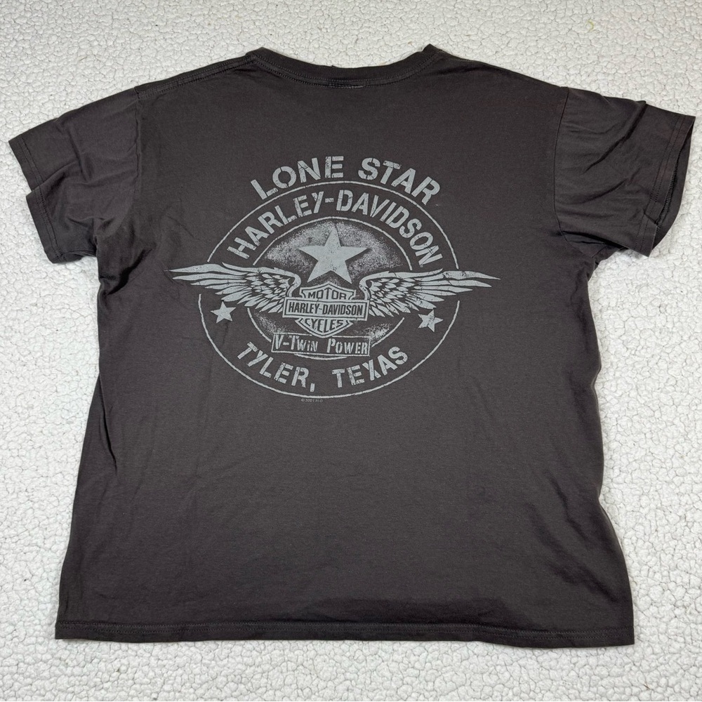 Harley-Davidson Lone Star Texas Men's T Shirt size L Gray Crew Neck